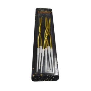 Velas Metalizadas c/ondas Doradas «LC» 15cm x 6un.