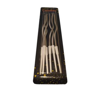 Velas Metalizadas c/ondas Plata «LC» 15cm x 6un.
