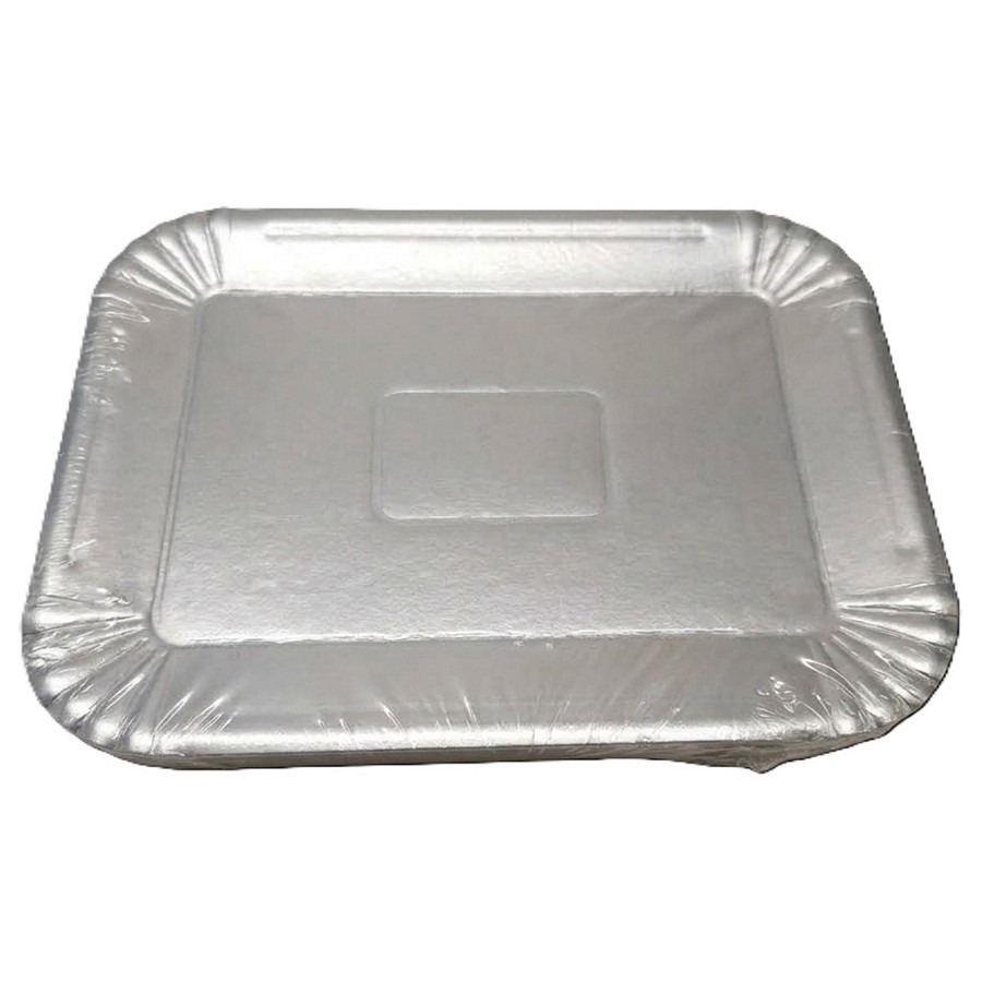 Bandeja Carton Laminada Nº1 Plata "LC" 13x18cm x 10un.