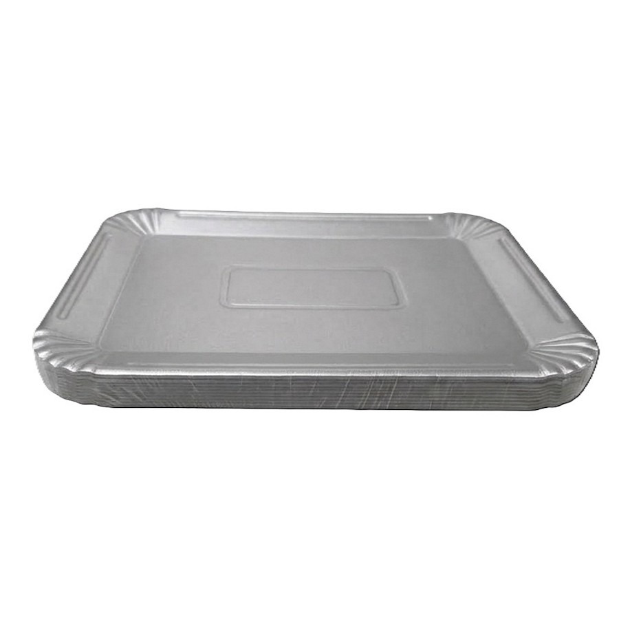 Bandeja Carton Reforzado Laminada Plata "LC" 18x26cm x 10un.