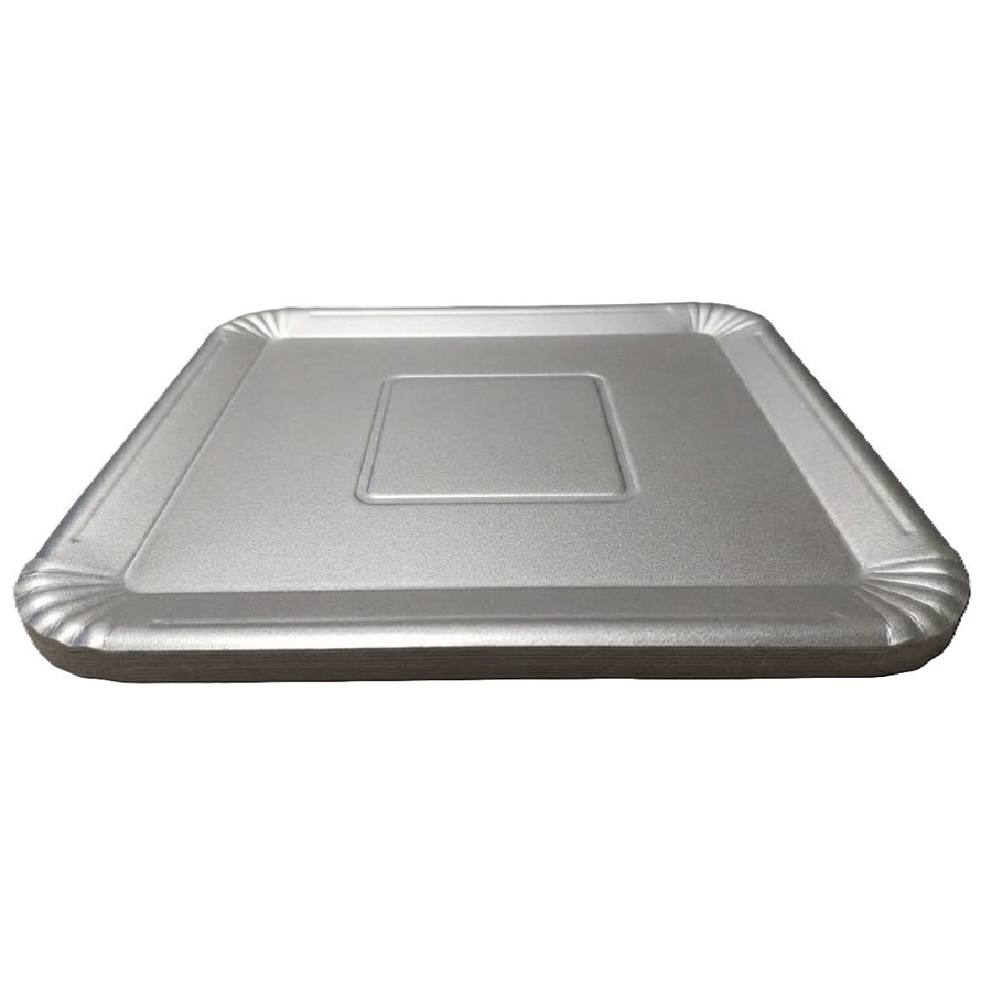 Bandeja Carton Reforzado Laminada Plata "LC" 28x30cm x 10un.