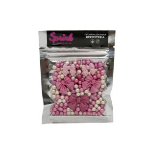 Sprinkles Moños y Perlas Rosa «Sprink» x 50g