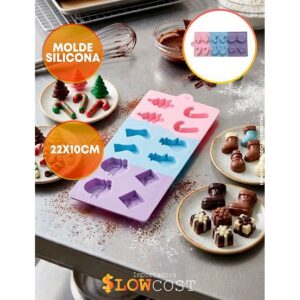 Molde Silicona Navideño 12 Figuras Surtidas «LC» 20x10cm