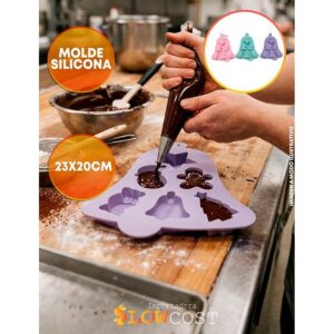 Molde Silicona Navideño Arbol con Figuras Surtidas «LC» 23x20cm
